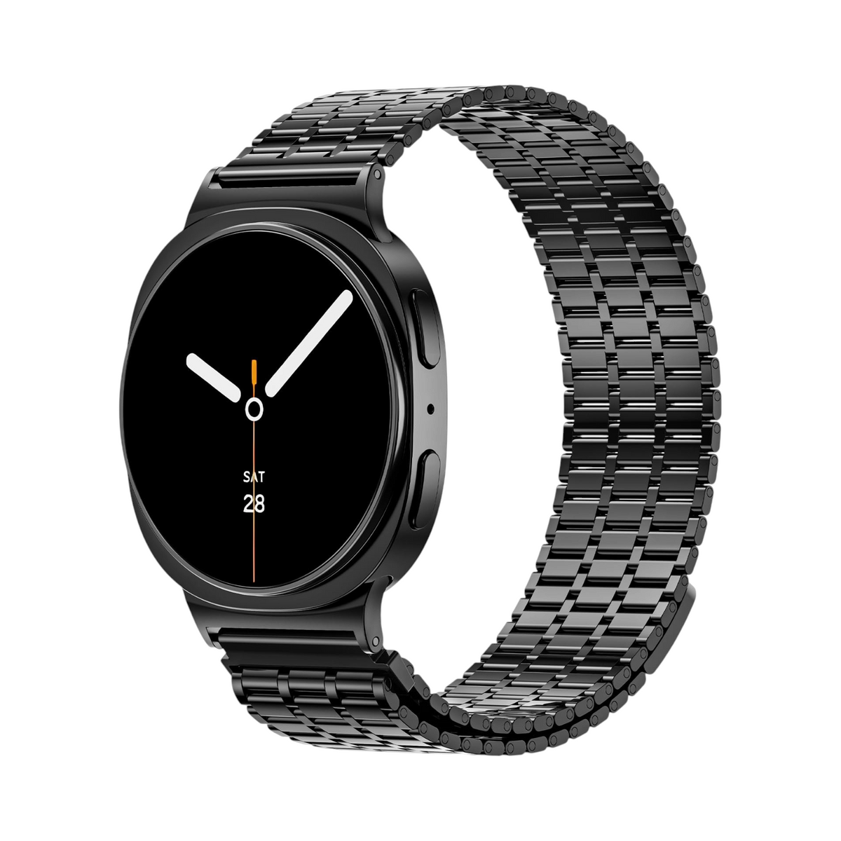 Correa Galaxy Prime de The Strap Society México en acero inoxidable negro con eslabones para Samsung Galaxy Watch 8