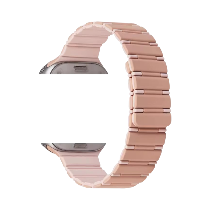 Correa Magnetic Rubber Duo de The Strap Society México para Apple Watch en color rosa con cierre magnético