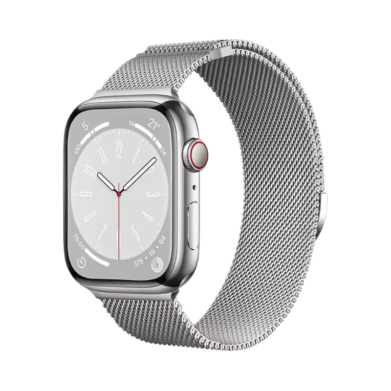 Correa The Strap Society México Étoile Milano de acero inoxidable plateado con malla milanesa para Apple Watch