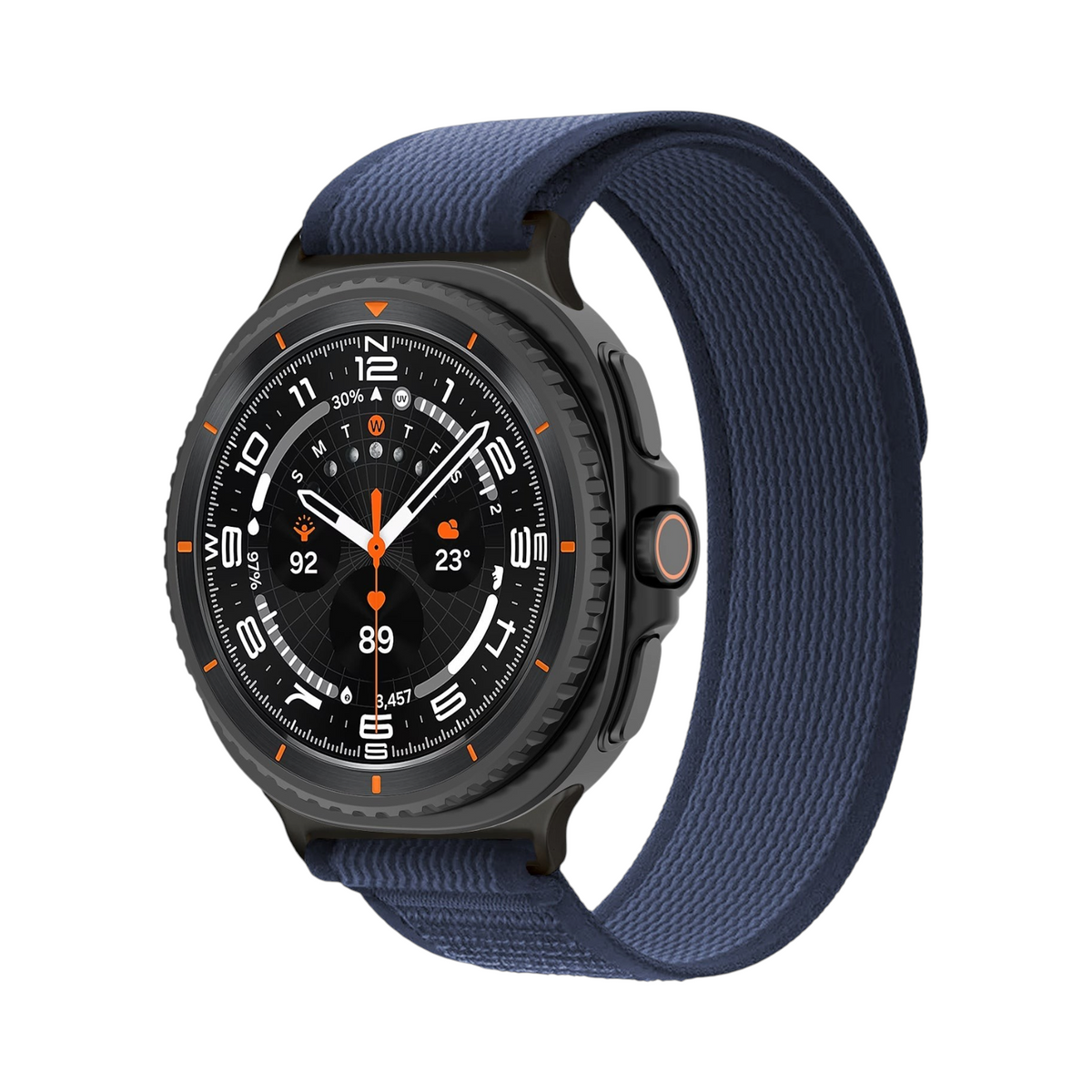 Correa deportiva azul de nylon para Galaxy Watch 8 de The Strap Society México con cierre de velcro ajustable