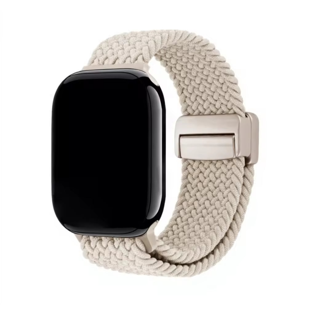 Correa Nova Knit de The Strap Society México color beige en tejido de nylon con cierre magnético para Apple Watch