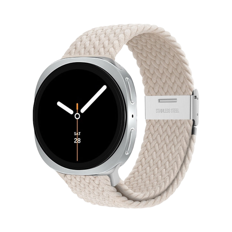 Correa The Strap Society México Galaxy Braid beige de nylon trenzado con cierre metálico para Samsung Galaxy Watch 8