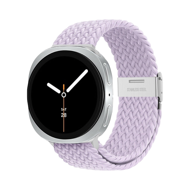 Correa Galaxy Braid de The Strap Society México en color lila para Samsung Galaxy Watch 8 con tejido de nylon