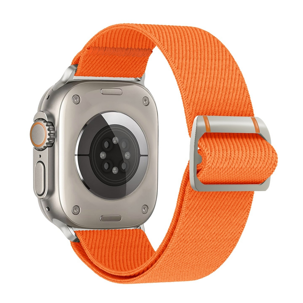 Correa Nomad Trail naranja de nylon para Apple Watch con hebilla de acero inoxidable de The Strap Society México