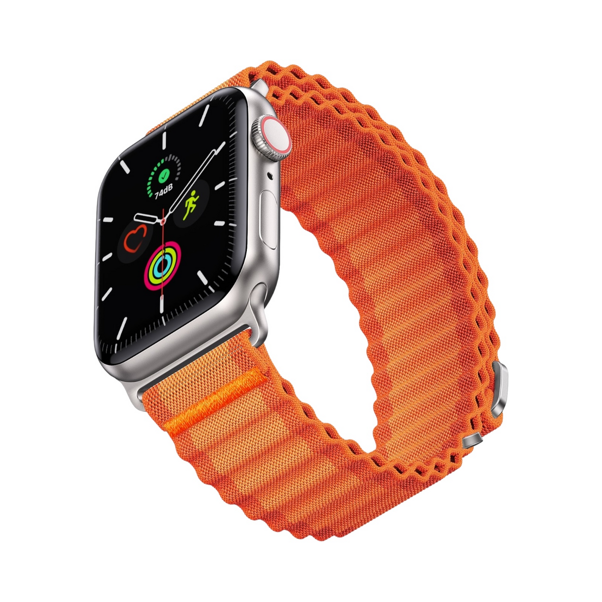 Correa Oceanic Waves naranja de nylon tejido para Apple Watch de The Strap Society México, estilo deportivo y flexible