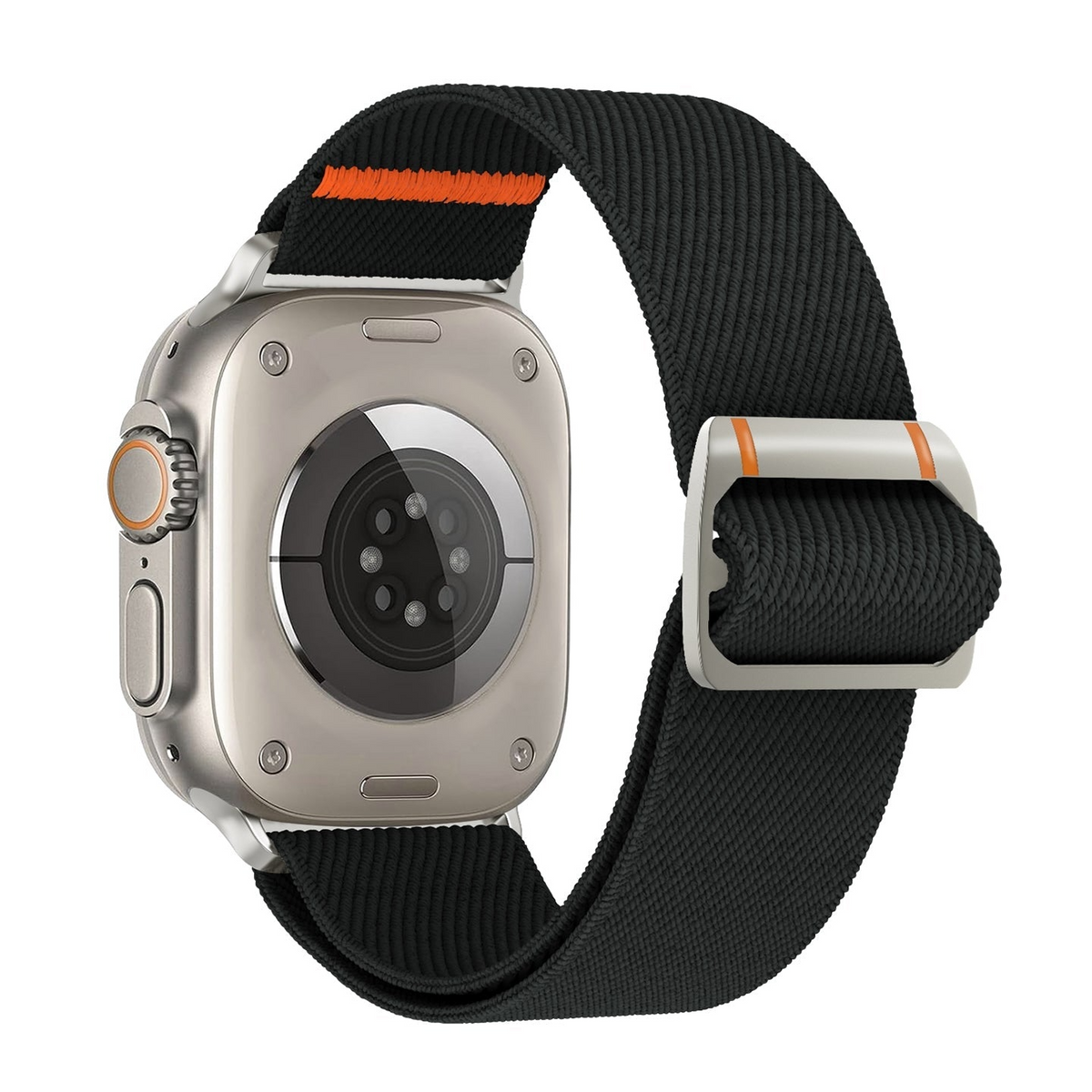 Correa The Strap Society México Nomad Trail negra de nylon con hebilla de acero para Apple Watch