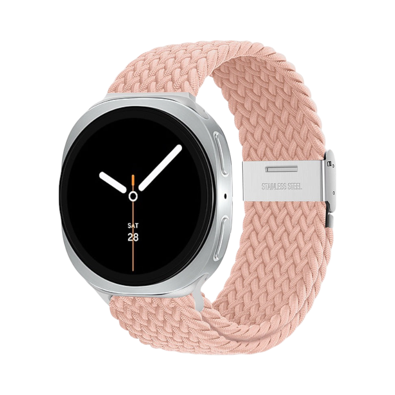Correa The Strap Society México Galaxy Braid rosa de nylon trenzado para Samsung Galaxy Watch 8 con cierre metálico