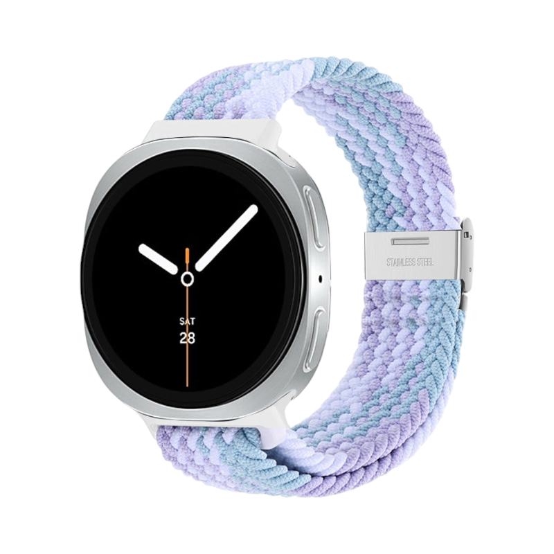 Correa Galaxy Braid de The Strap Society México en nylon trenzado azul y lila para Samsung Galaxy Watch 8