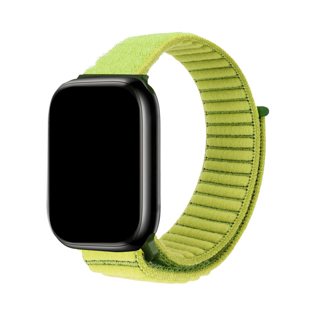 Correa The Strap Society México Aura Soft verde lima de nylon acolchado con cierre de velcro para Apple Watch