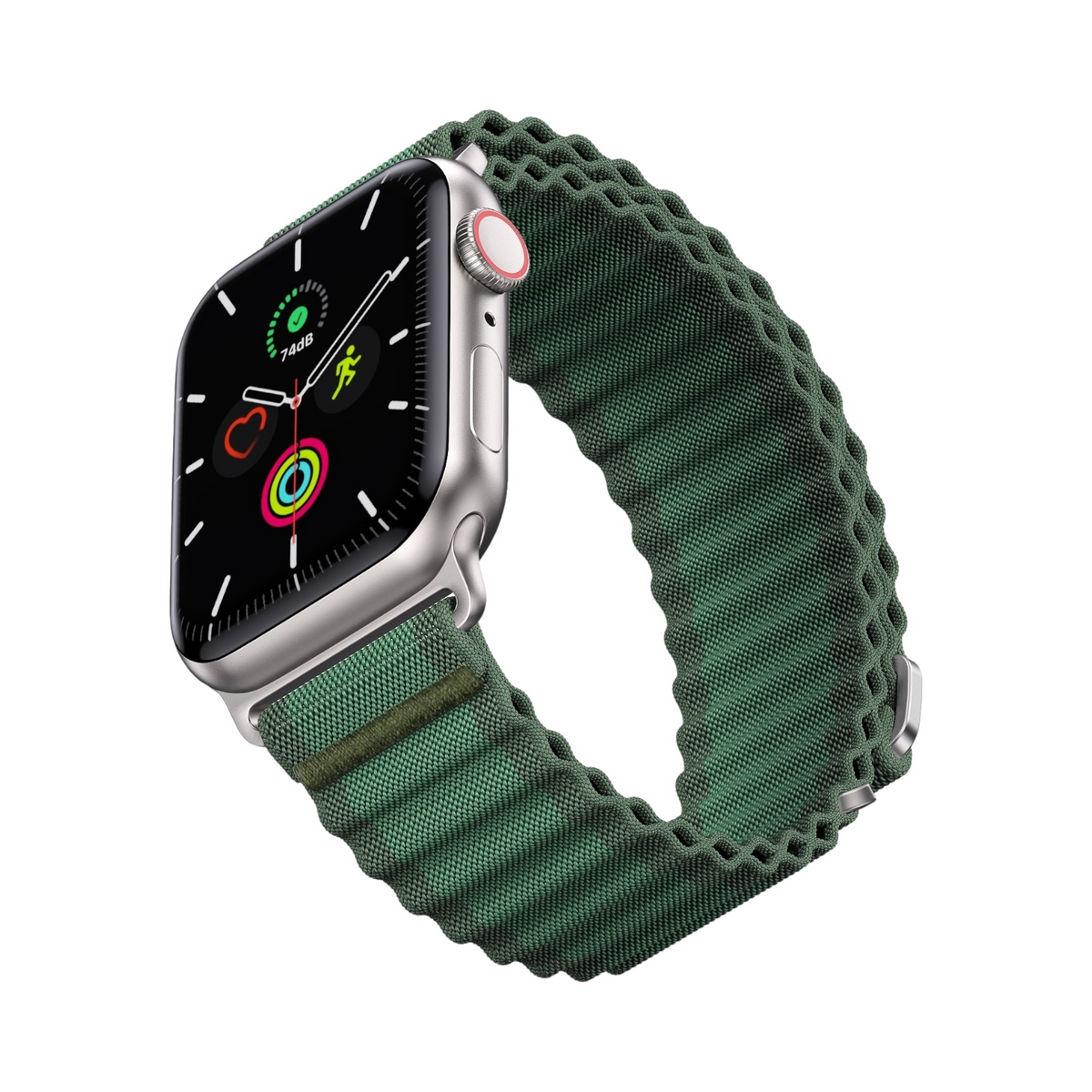 Correa Oceanic Waves de The Strap Society México en nylon verde tejido para Apple Watch con diseño deportivo