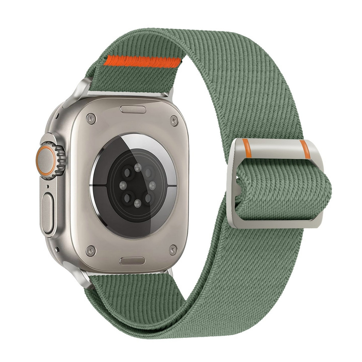 Correa The Strap Society México Nomad Trail verde de nylon con hebilla de acero para Apple Watch