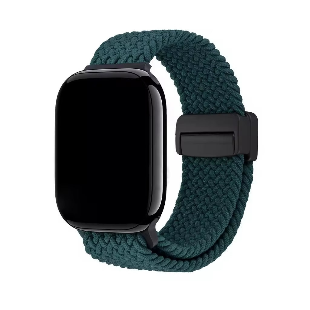 Correa The Strap Society México Nova Knit verde oscuro de nylon trenzado con cierre magnético para Apple Watch