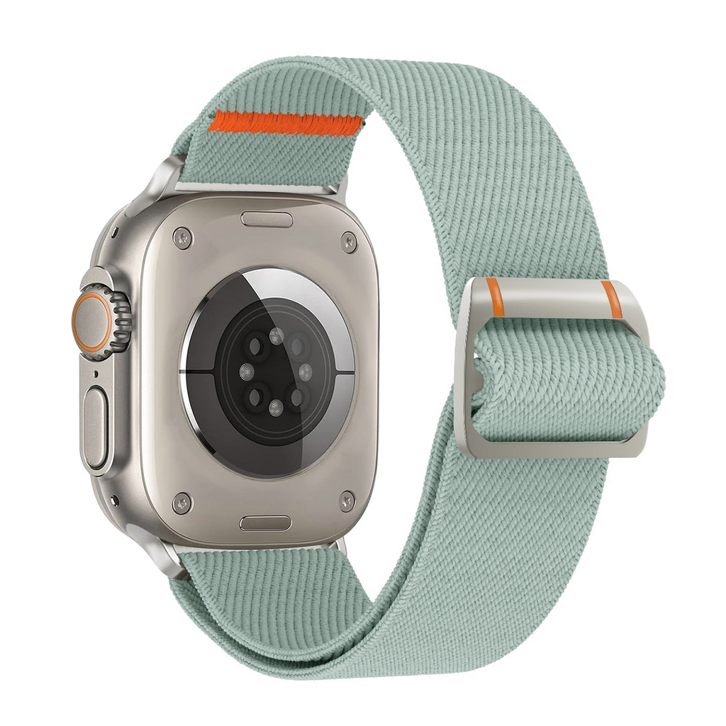 Correa Nomad Trail de The Strap Society México en nylon verde con hebilla de acero para Apple Watch