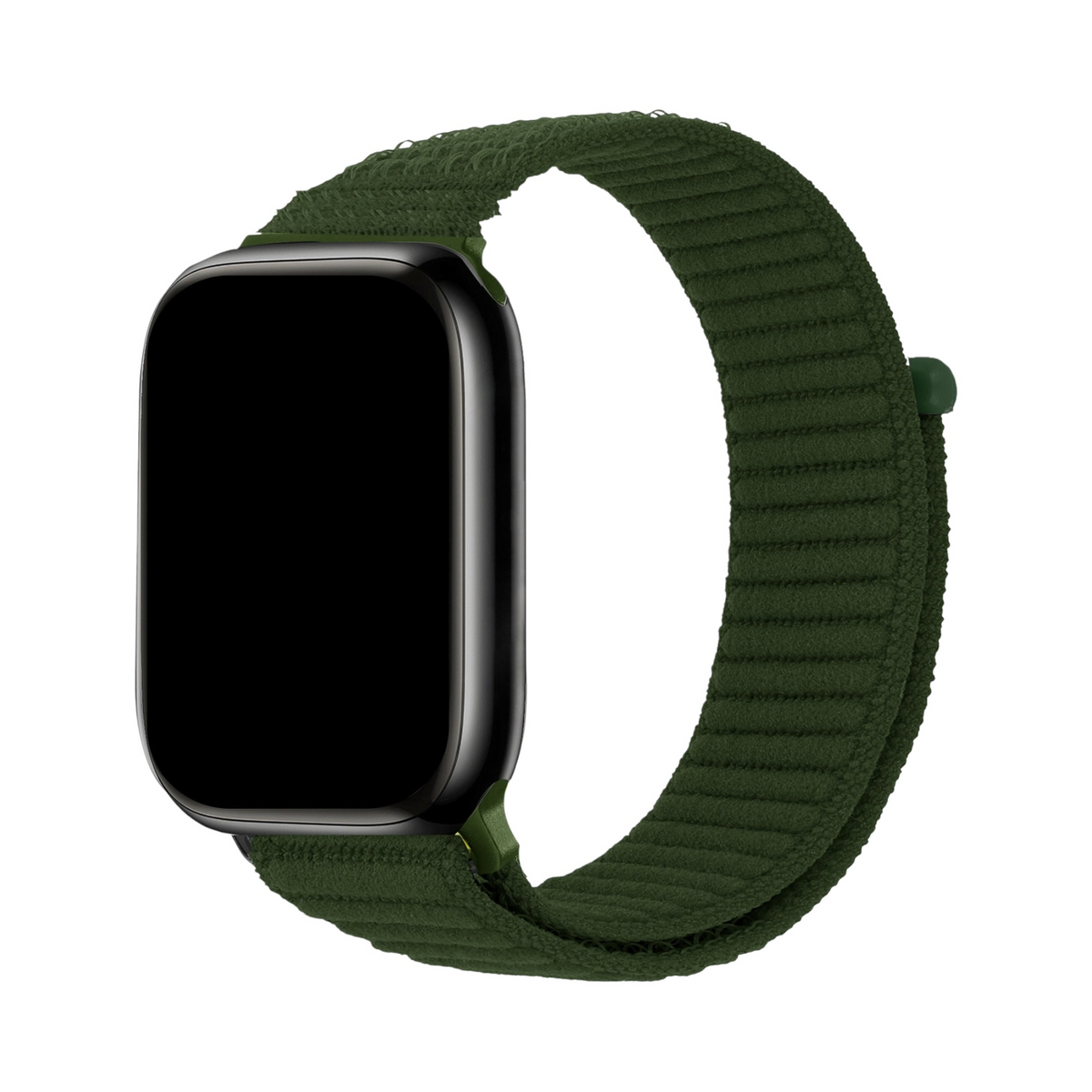 Correa Aura Soft verde de The Strap Society México para Apple Watch en tejido de nylon acolchado con cierre de velcro