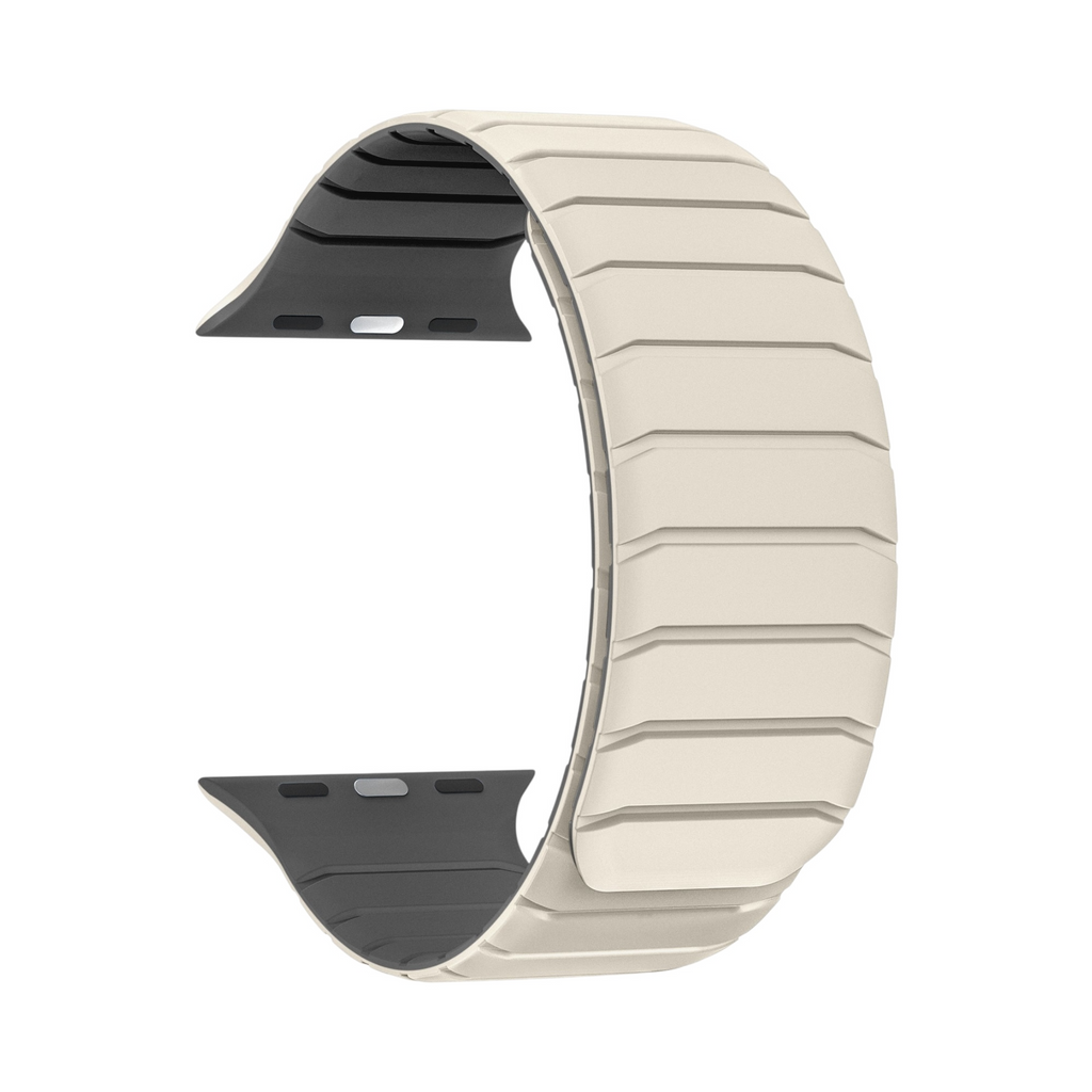 Correa Pulse de The Strap Society México para Apple Watch en color beige con interior gris y cierre magnético