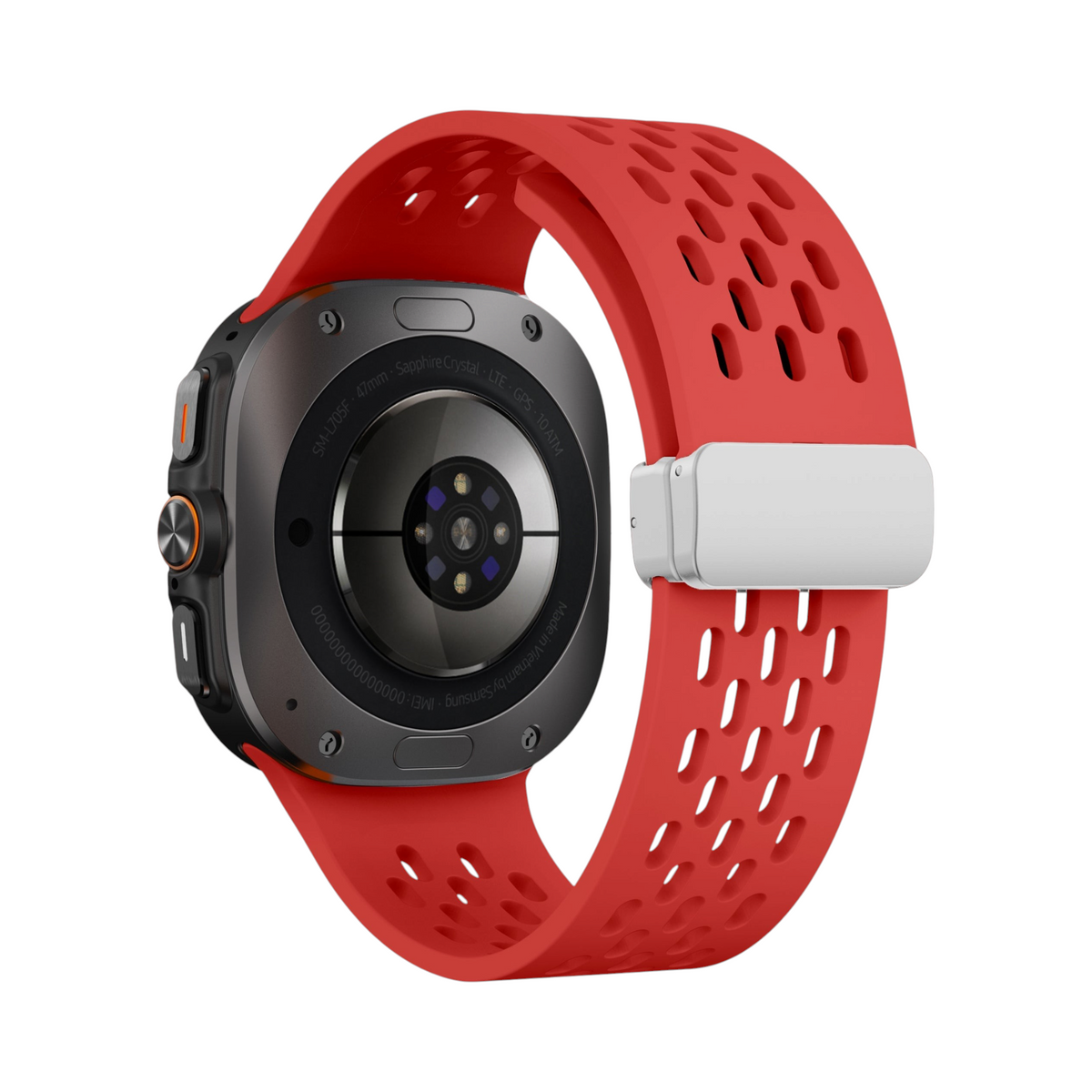 Correa deportiva roja de silicona Ventra de The Strap Society México para Galaxy Watch Ultra con cierre magnético