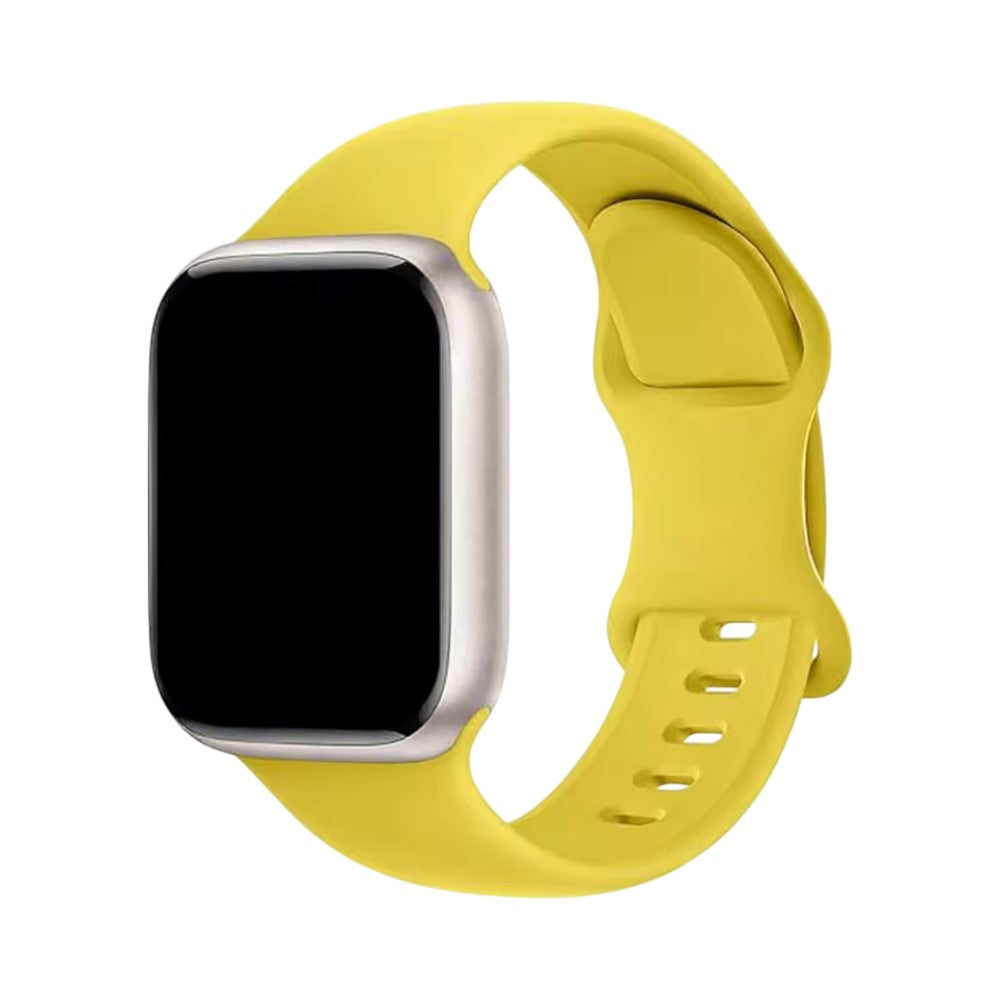 Correa de silicón amarilla The Strap Society México para Apple Watch, flexible, duradera y de ajuste seguro.