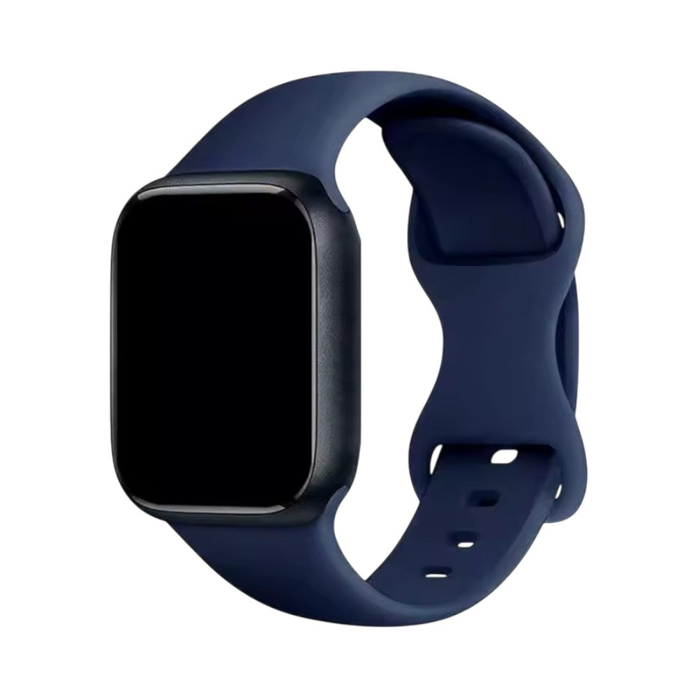 Correa de silicón azul marino The Strap Society México para Apple Watch, flexible, duradera y de ajuste seguro.