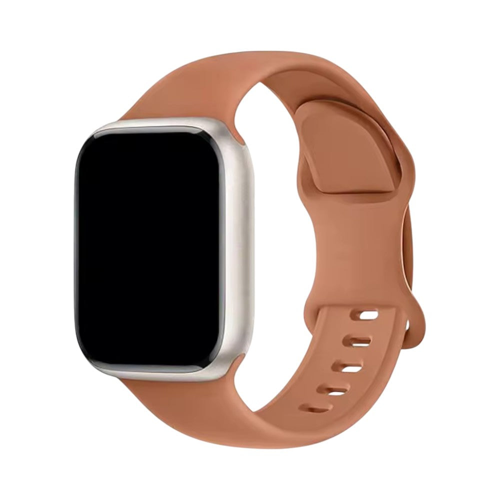 Correa de silicón color terracota para Apple Watch de The Strap Society México, flexible y de ajuste seguro.