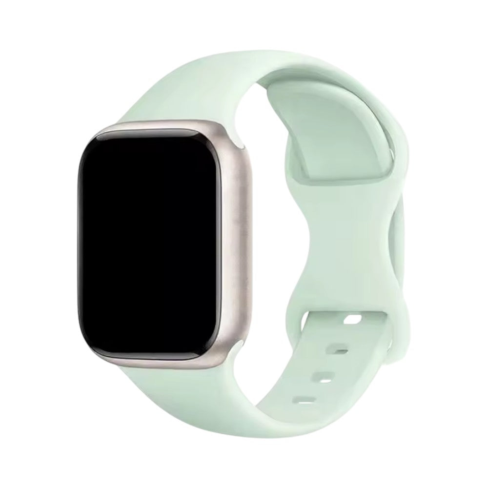 Correa de silicón verde menta The Strap Society México para Apple Watch, flexible, duradera y de ajuste seguro.
