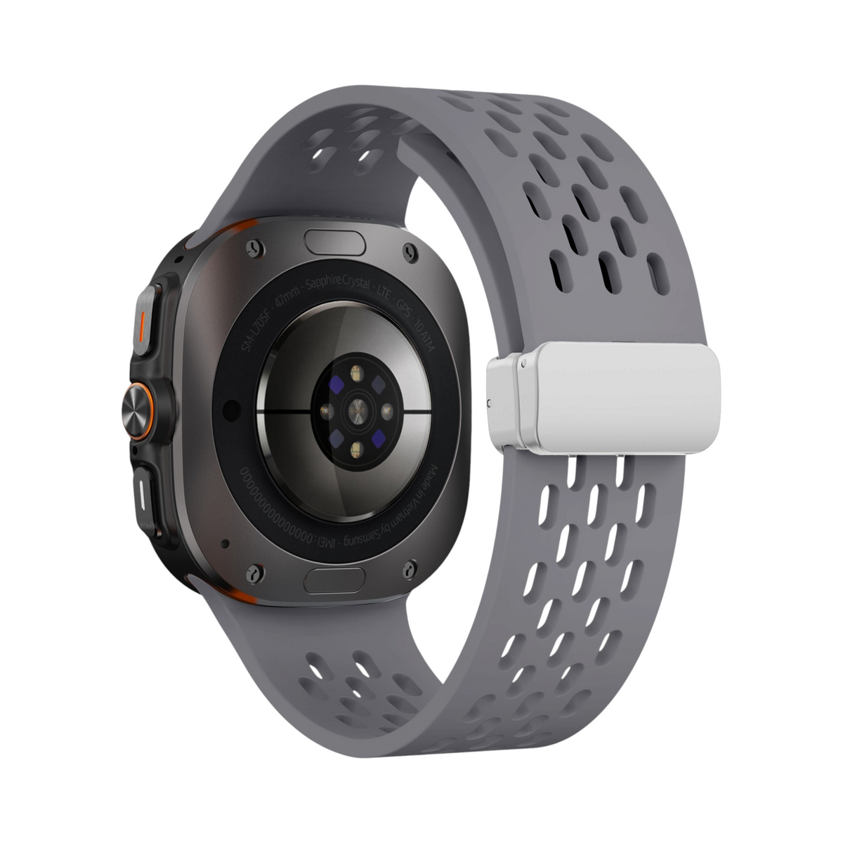 Correa deportiva gris de silicona con perforaciones para Galaxy Watch Ultra de The Strap Society México