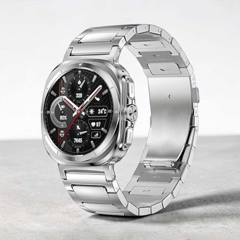 Correa de titanio plateada para Galaxy Watch Ultra de The Strap Society México con diseño elegante y resistente