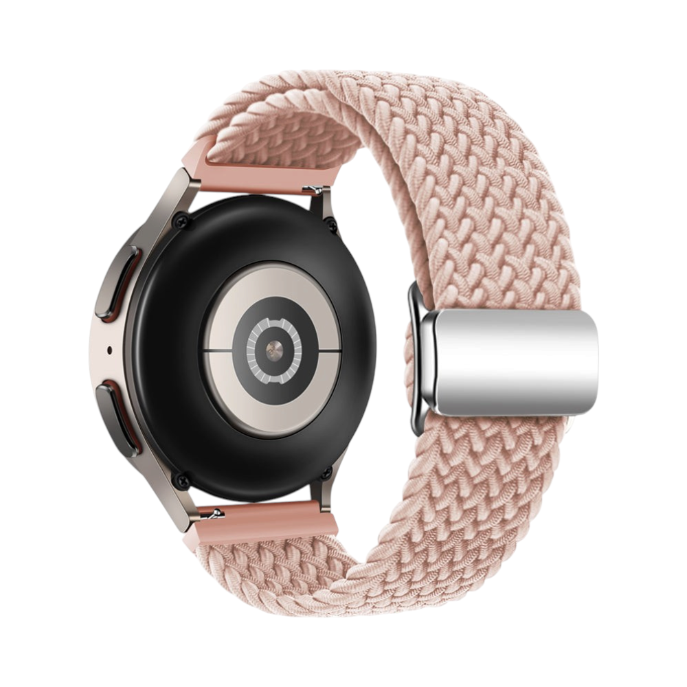 Correa trenzada rosa Universal Braid de The Strap Society México para smartwatch con sistema de 22mm