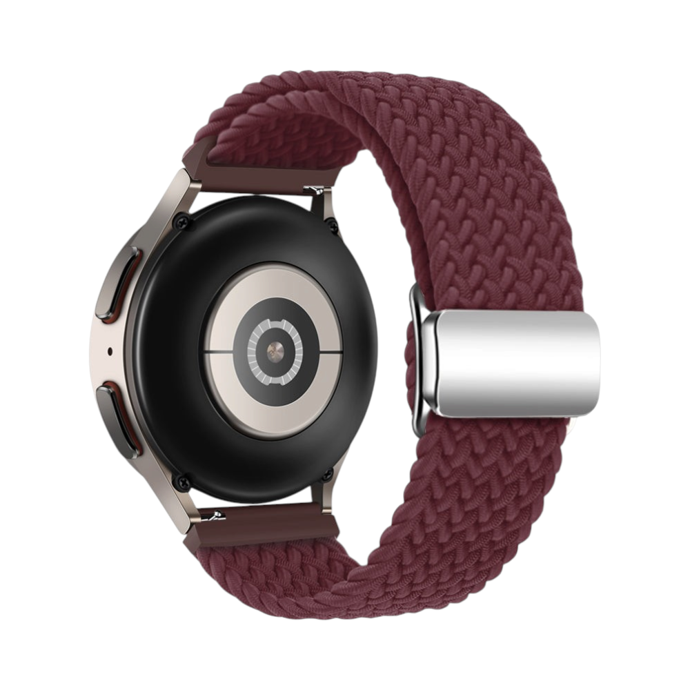Correa trenzada color vino para smartwatch de The Strap Society México con cierre metálico ajustable